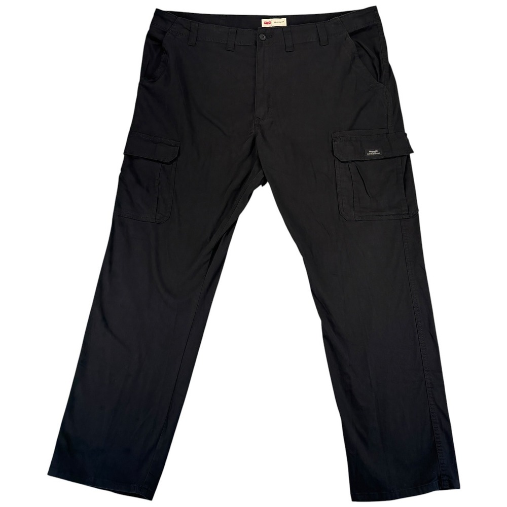 NWT Wrangler Five Star Cargo Pants Mens 44x32 Black Relaxed Workwear Gorpcore